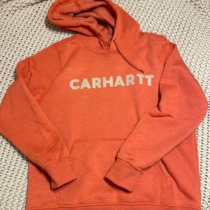 womens carhartt hoodie size L, orange!!!